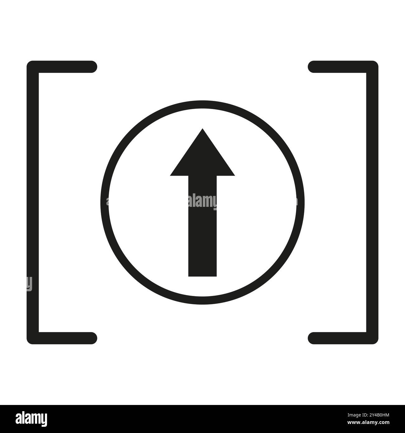 Icône de flèche à l'intérieur du cercle. Symbole de téléchargement simple avec un cadre minimal. Graphique vectoriel abstrait. Design géométrique audacieux. Illustration de Vecteur