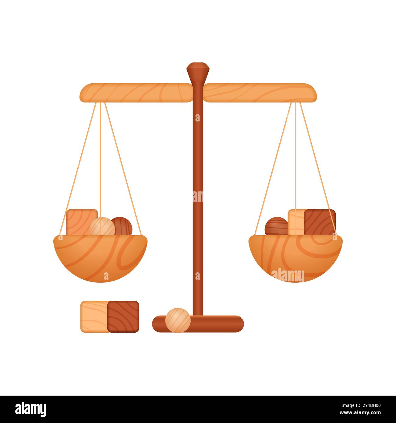 Conception vectorielle d'un jouet d'échelle de balance en bois, idéal pour apprendre et jouer. Illustration de Vecteur