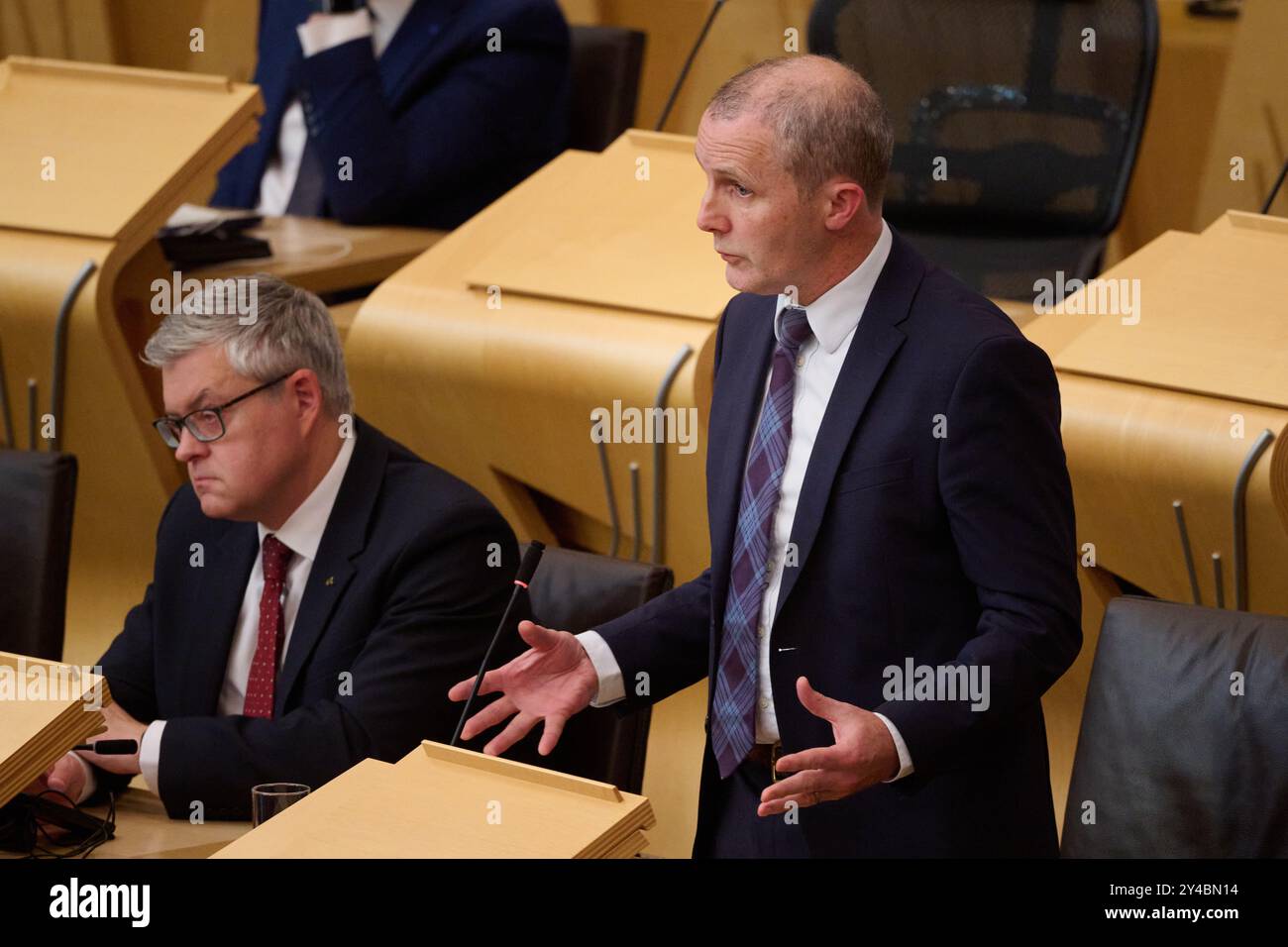 Édimbourg Écosse, Royaume-Uni 17 septembre 2024. Michael Matheson MSP au Parlement écossais pour une déclaration ministérielle : assurer un avenir durable pour le cluster industriel de Grangemouth. crédit sst/alamy live news Banque D'Images