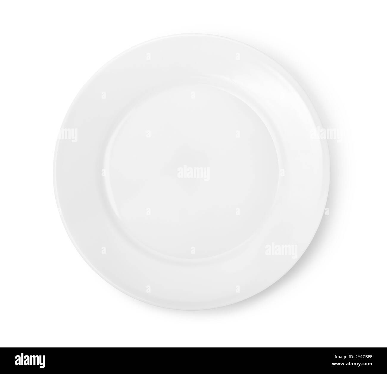 Plat en céramique blanc isolé sur fond blanc Banque D'Images