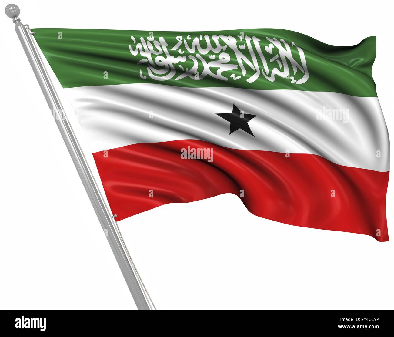 Drapeau du Somaliland, il s'agit d'une image générée par ordinateur et rendue en 3D. Banque D'Images