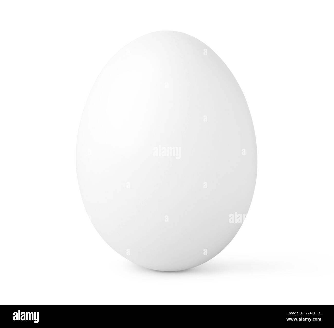 Un œuf blanc isolé sur un fond blanc Banque D'Images