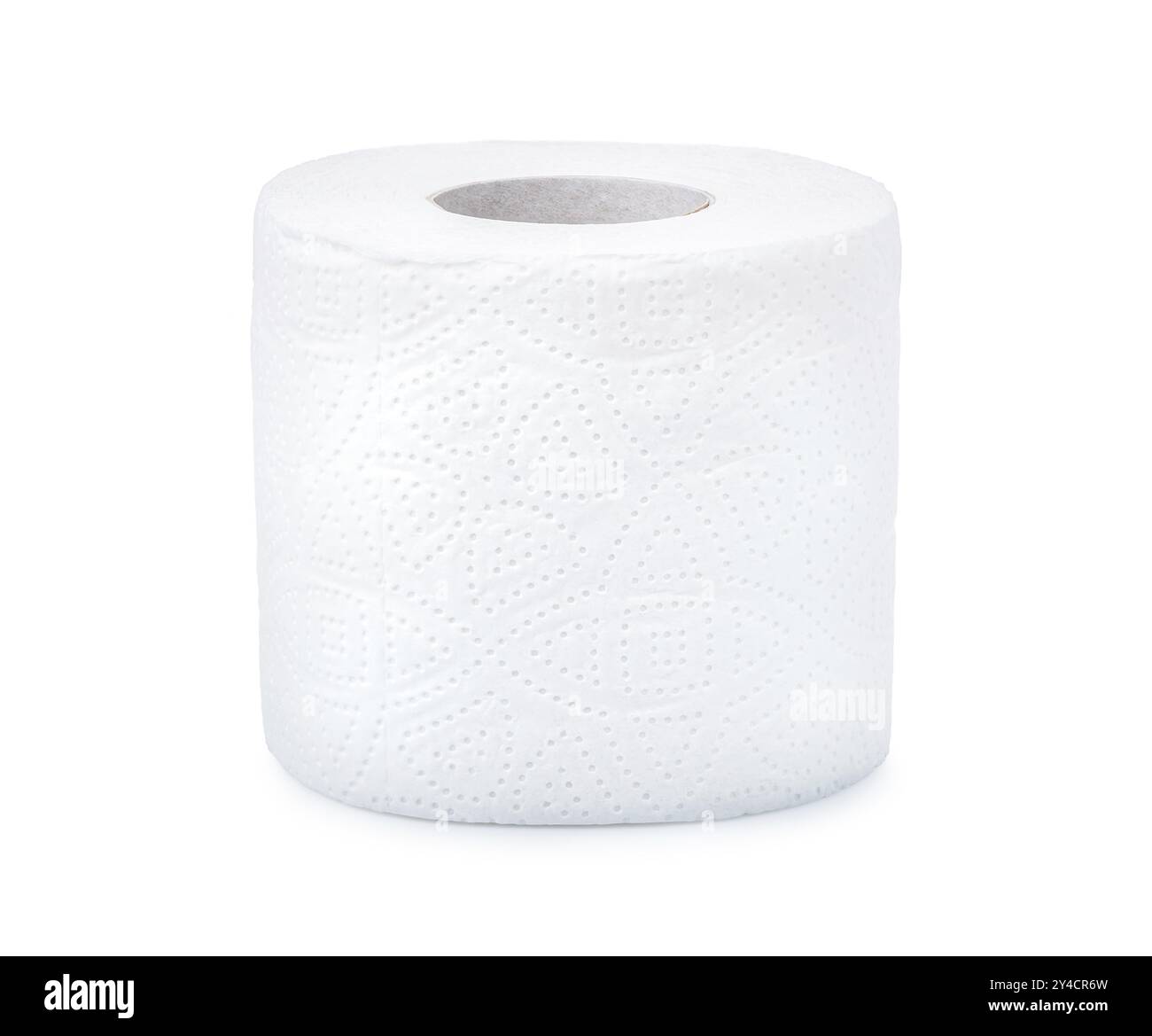 Rouleau de papier toilette doux isolé sur un fond blanc Banque D'Images