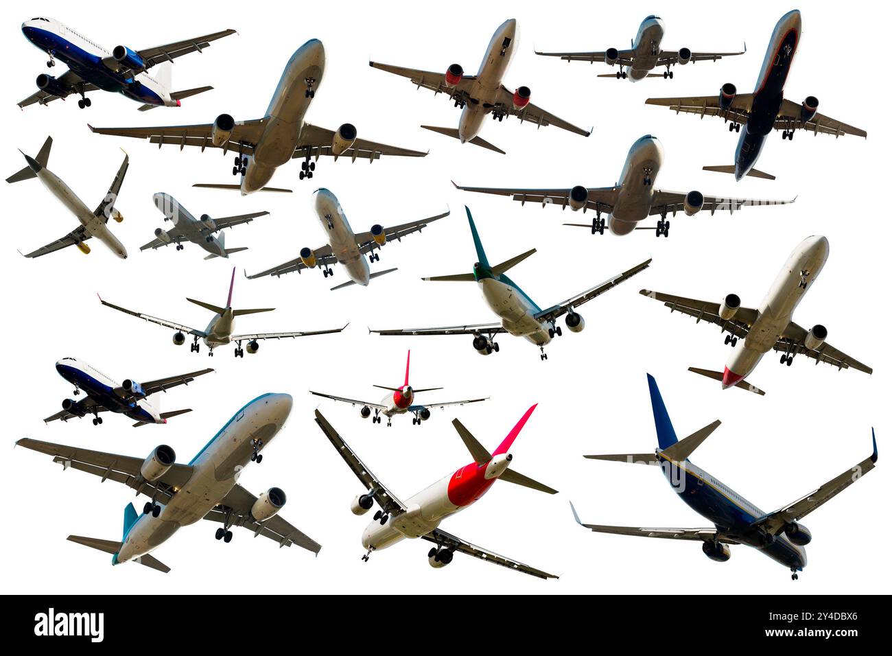 Beaucoup d'avions différents sur un fond blanc propre Banque D'Images Beaucoup d'avions différents sur un fond blanc propre Banque D'Images