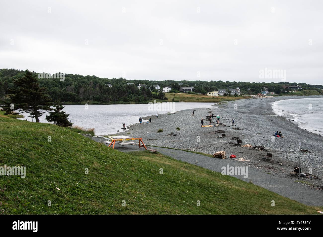Bar à sable à Topsail Beach dans la baie de conception Sud, Terre-Neuve-et-Labrador, Canada Banque D'Images
