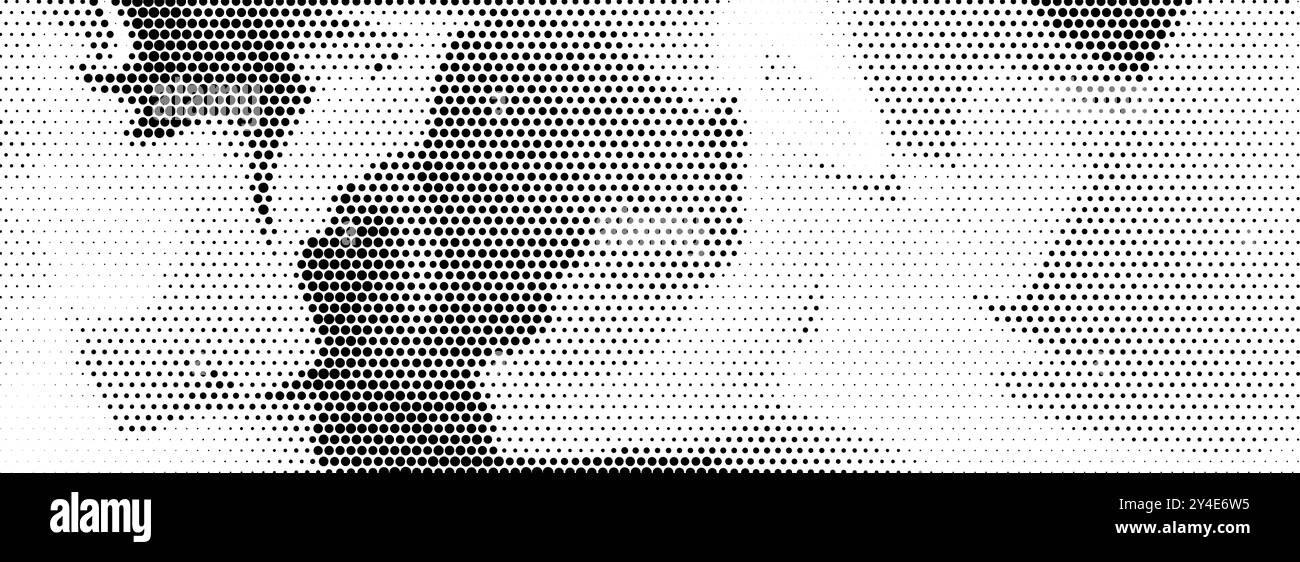 Texture demi-ton déformée à grain abstrait et pointillé. Arrière-plan bitmap granuleux pixélisé. Motif dégradé ondulé grunge déchiré. Fond de bruit de trame rétro. Fond d'écran vectoriel de superposition comique désordonné Illustration de Vecteur