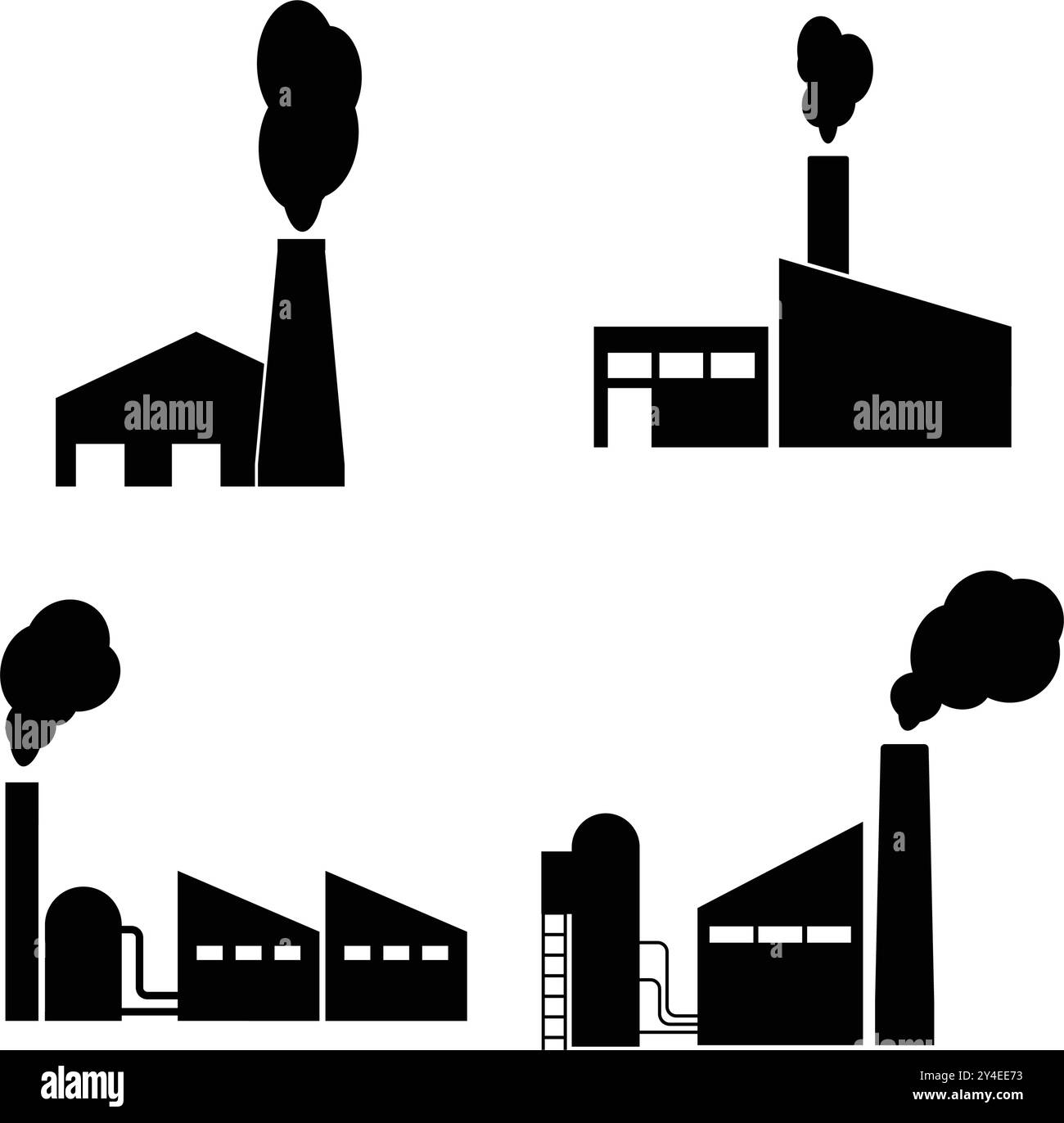 conception d'élément d'icône de bâtiment d'usine Illustration de Vecteur