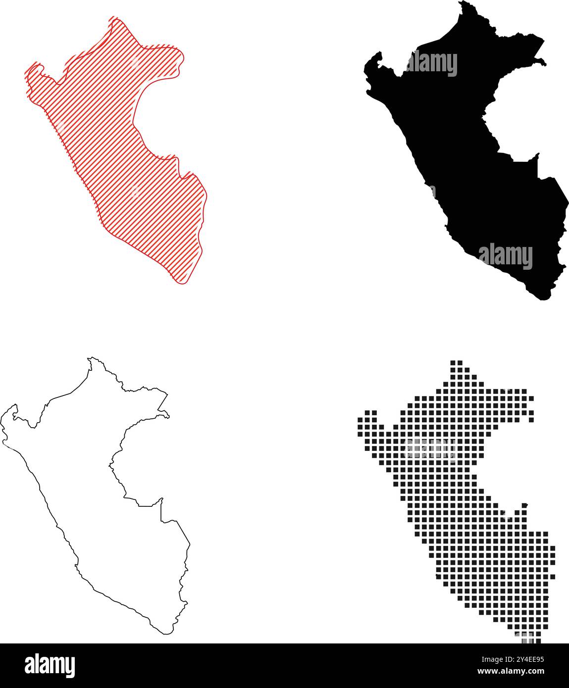 Conception d'illustration d'icône de carte du Pérou Illustration de Vecteur