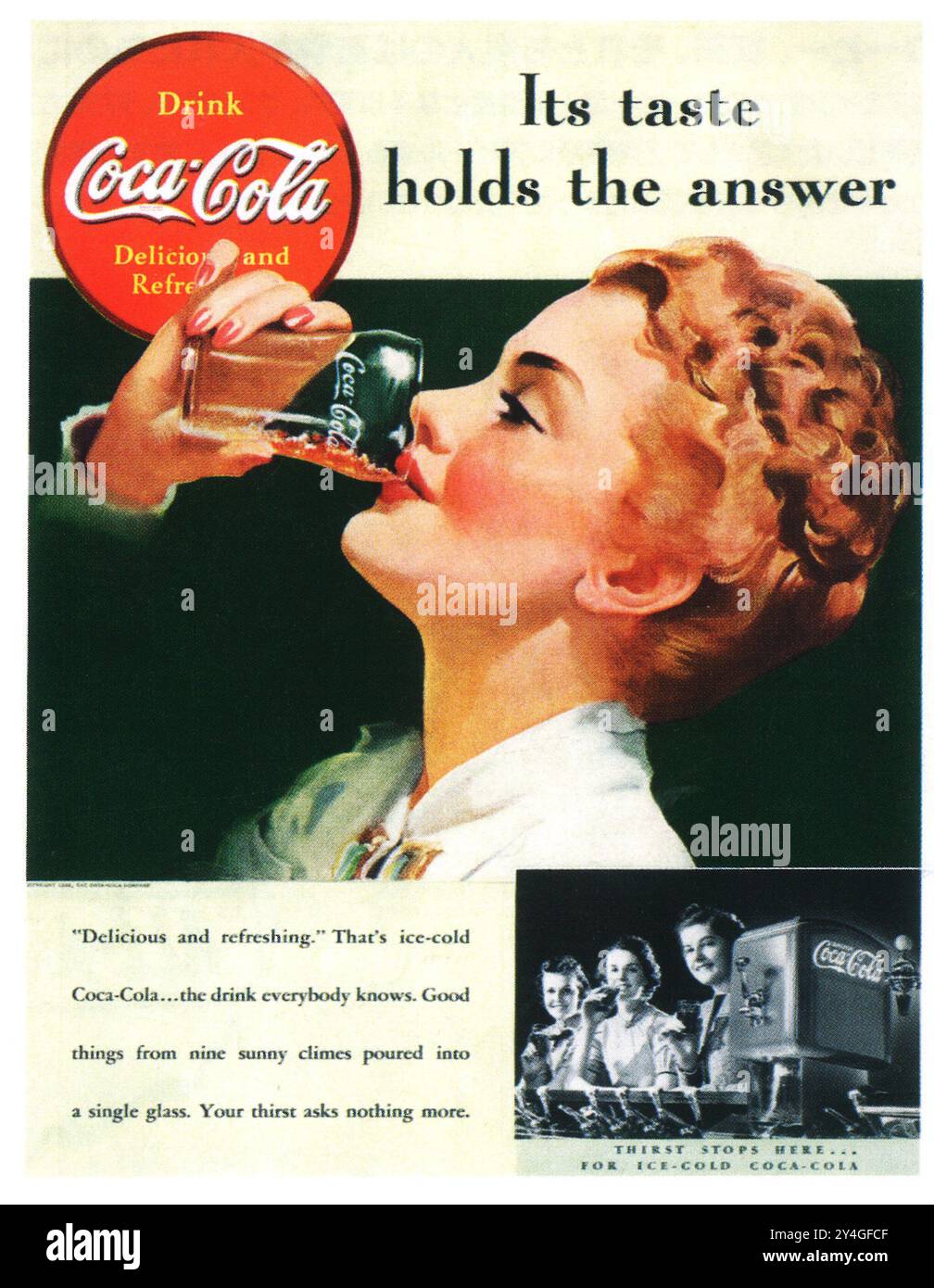 1939 publicité Coca-Cola Banque D'Images