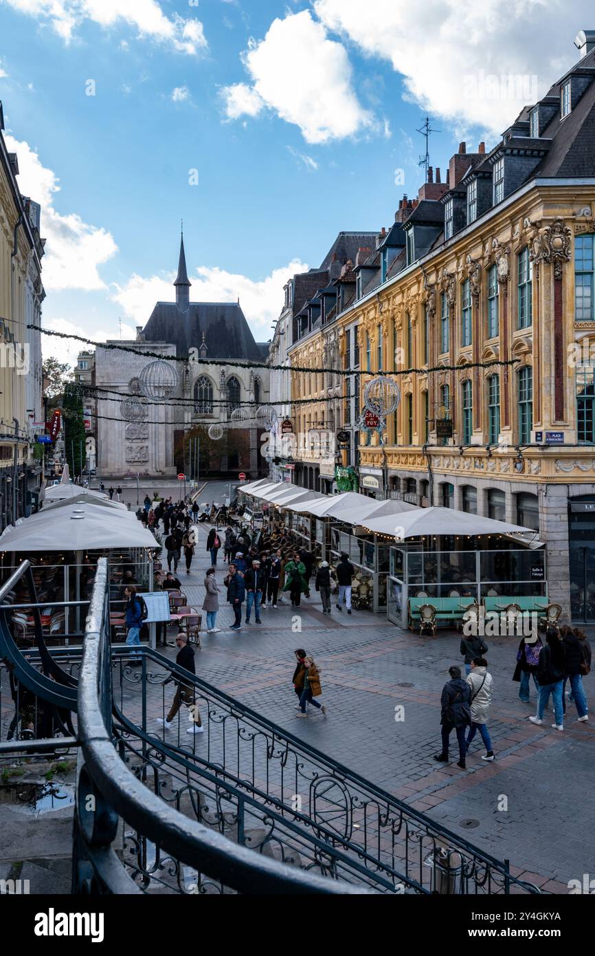 Lille se prépare pour Noël, jour ensoleillé, France Banque D'Images