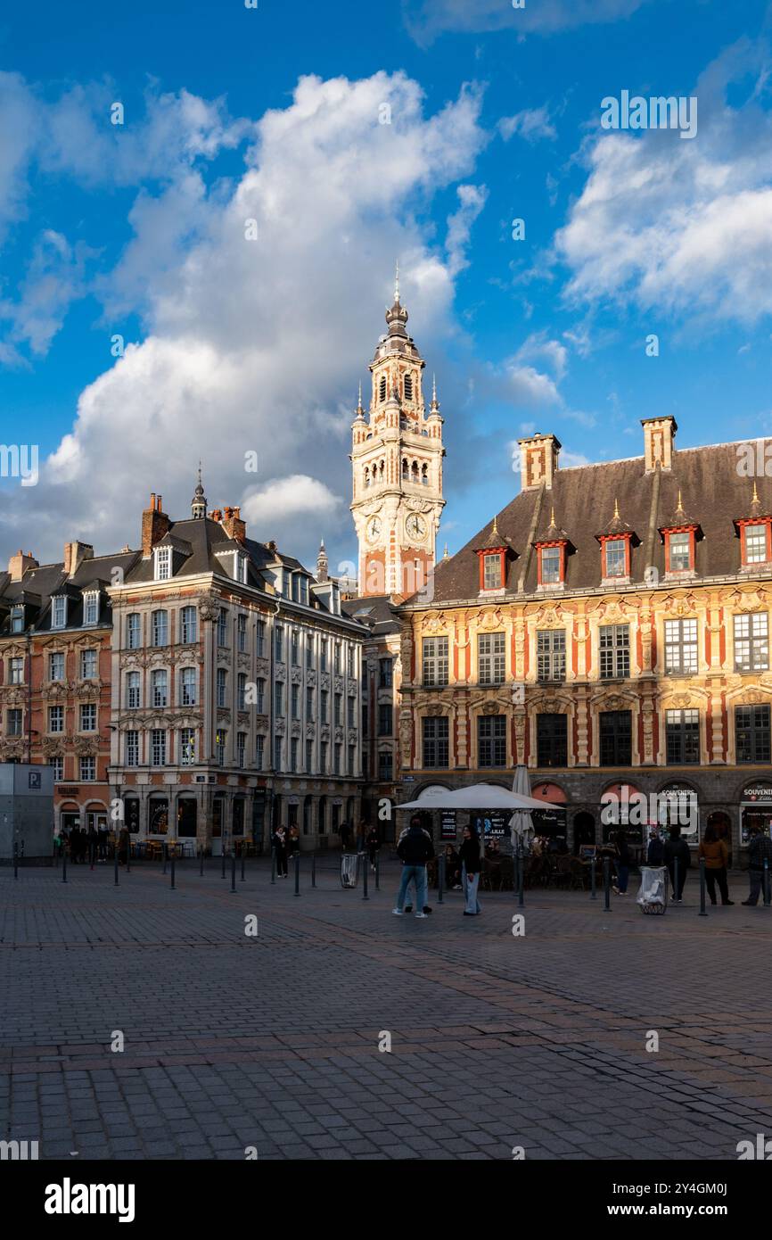 Lille se prépare pour Noël, jour ensoleillé, France Banque D'Images