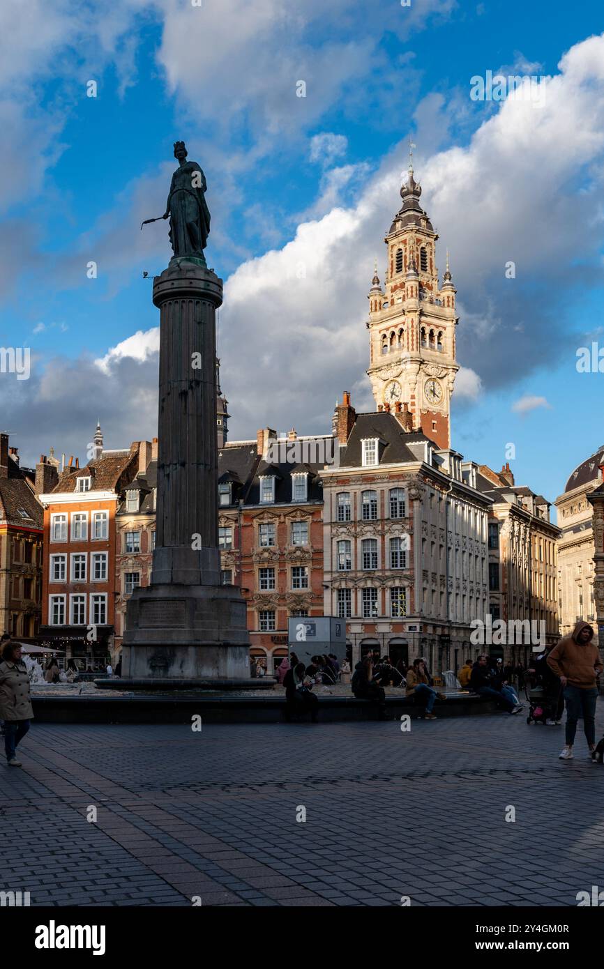 Lille se prépare pour Noël, jour ensoleillé, France Banque D'Images