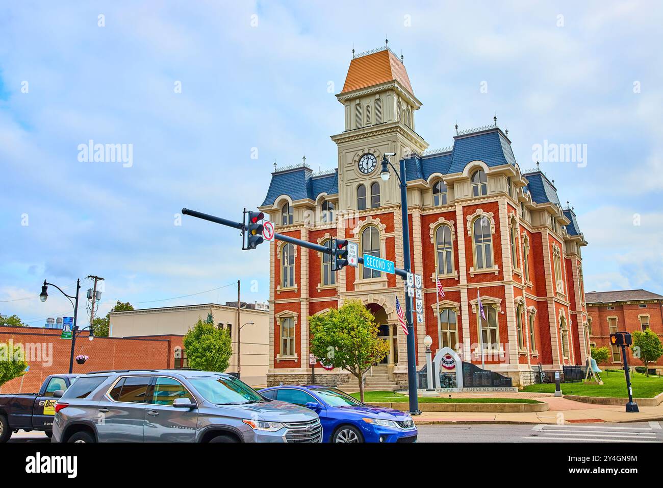 Defiance County Courthouse Ohio Urban Motion Scene Banque D'Images