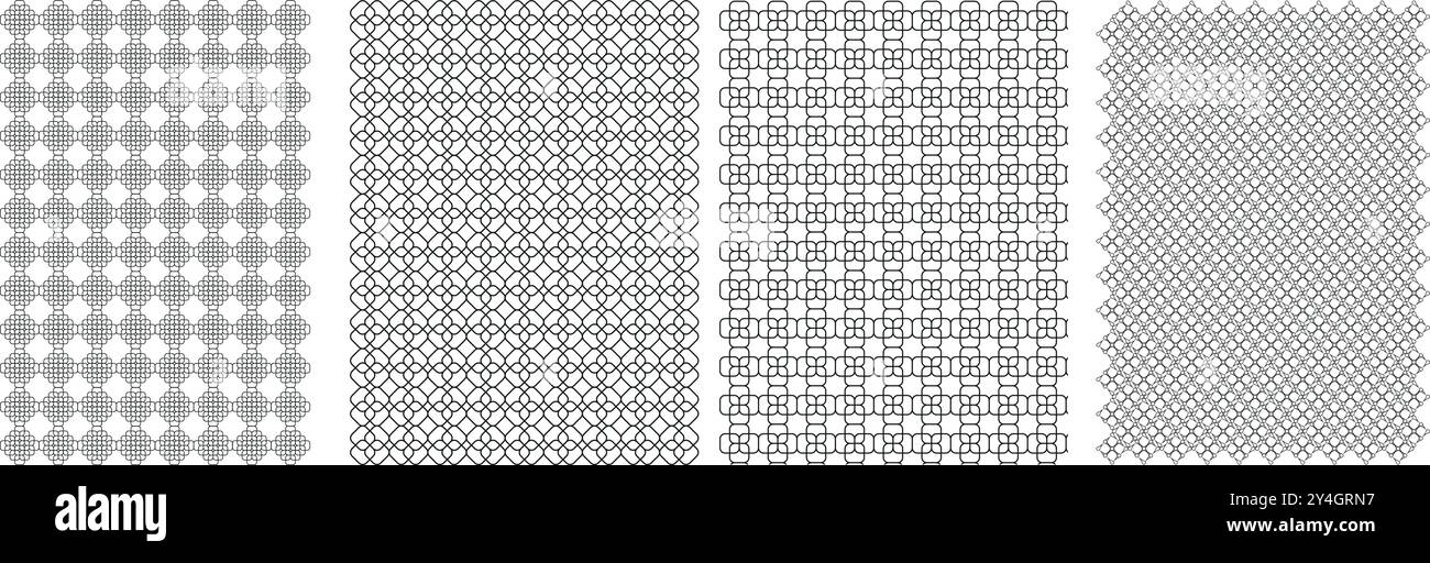 Fond de motif vectoriel abstrait géométrique sans couture, impressions uniques sans fin grises et blanches, ensemble de motifs textiles modernes pour les tissus. Illustration de Vecteur