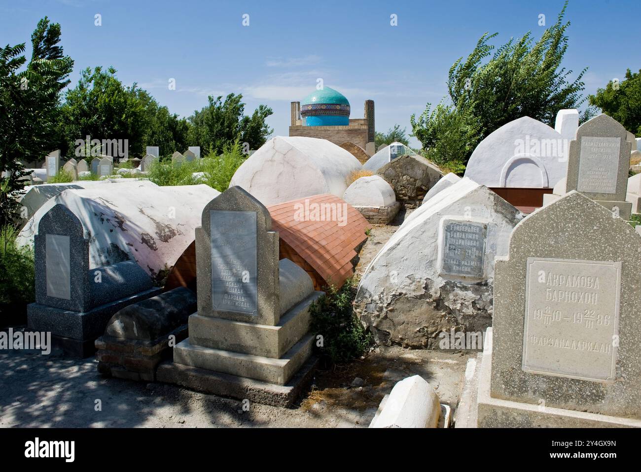 L'Ouzbékistan, Kokand, Dahma JE Shakhon cemetery Banque D'Images