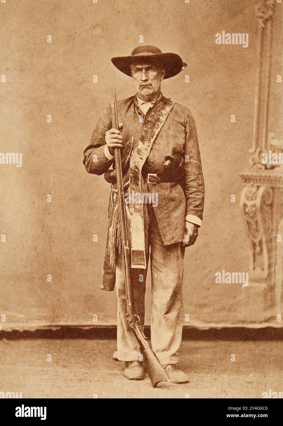 Portrait de William 'Bigfoot' Wallace, 1872. Le célèbre Texas Ranger et combattant indien Banque D'Images