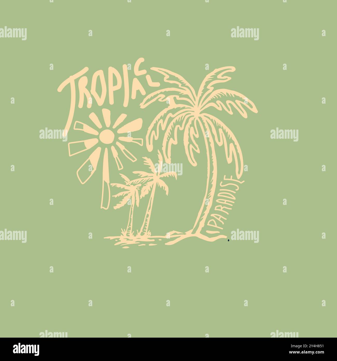 Motif plage estivale de palmier tropical Paradise Illustration de Vecteur