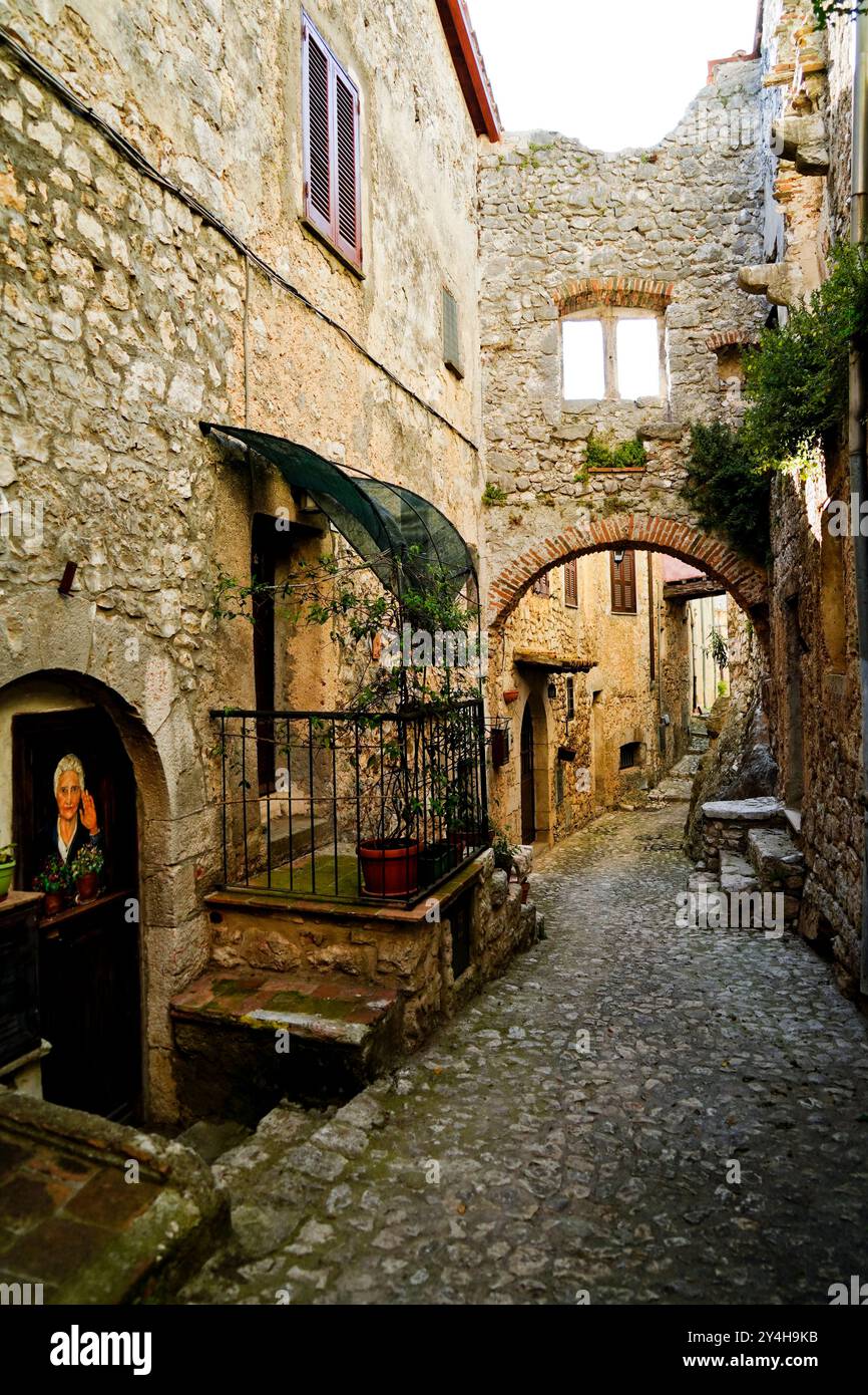 Village médiéval de Fumone, Frosinone, Latium, Italie Banque D'Images