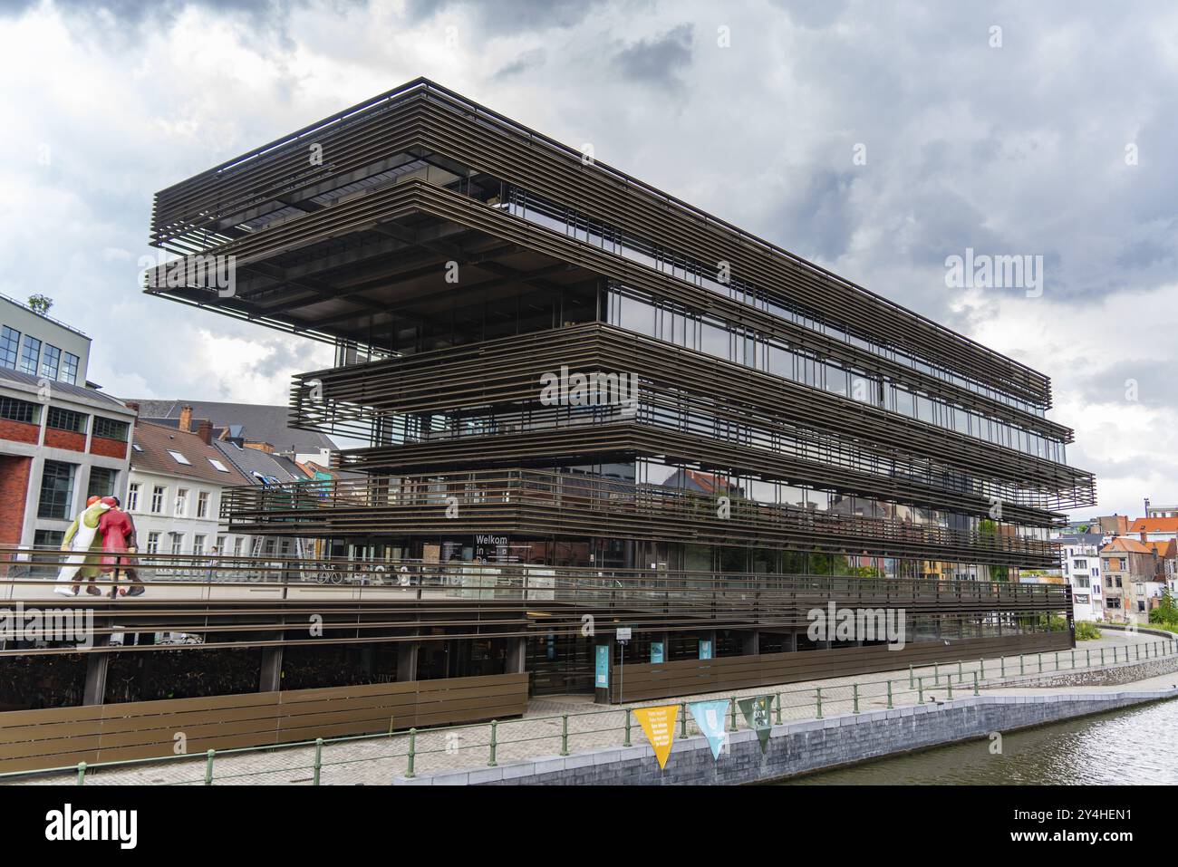 De Krook, une bibliothèque et un centre médiatique à Gand, Belgique, Europe Banque D'Images