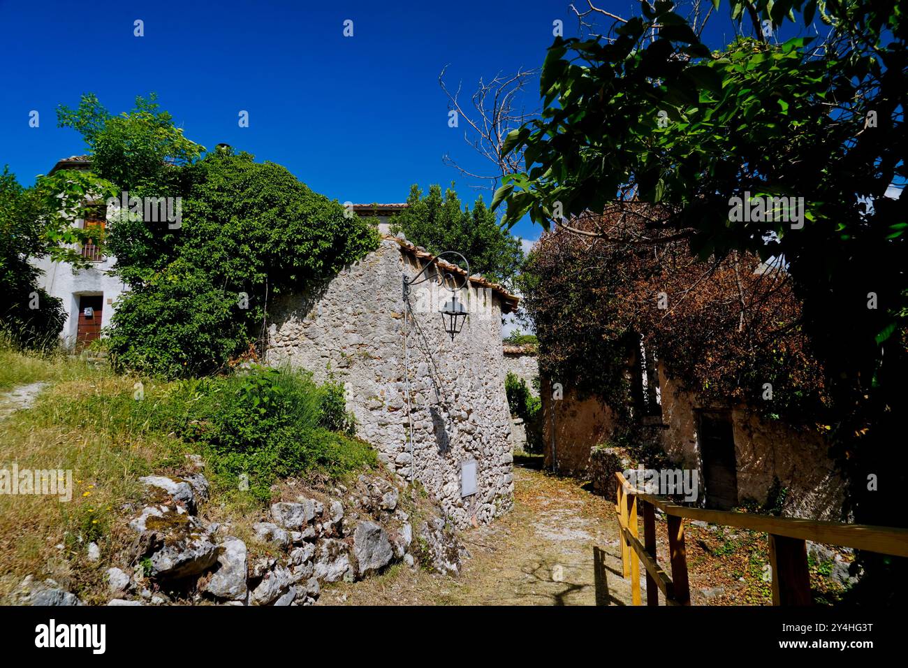 Château de Vicalvi, panorama, Frosinone, Latium, Italie Banque D'Images