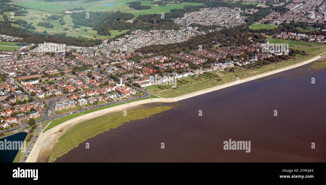 Vue aérienne de Lytham (partie de Lytham Lytham St Annes) sur la côte du Lancashire Banque D'Images