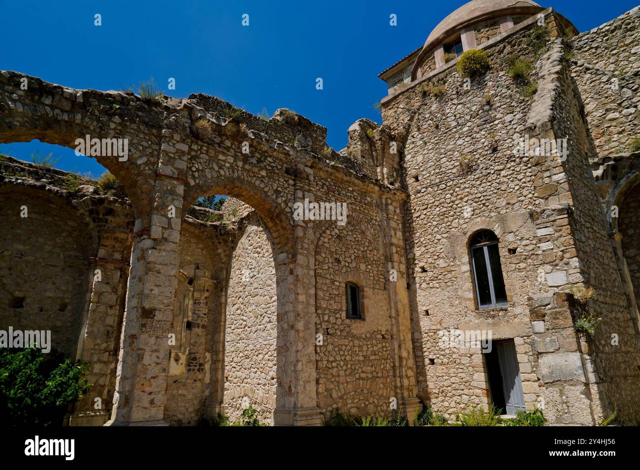 San Pietro Infine, village fantôme et parc de mémoire historique, Molise Italie Banque D'Images