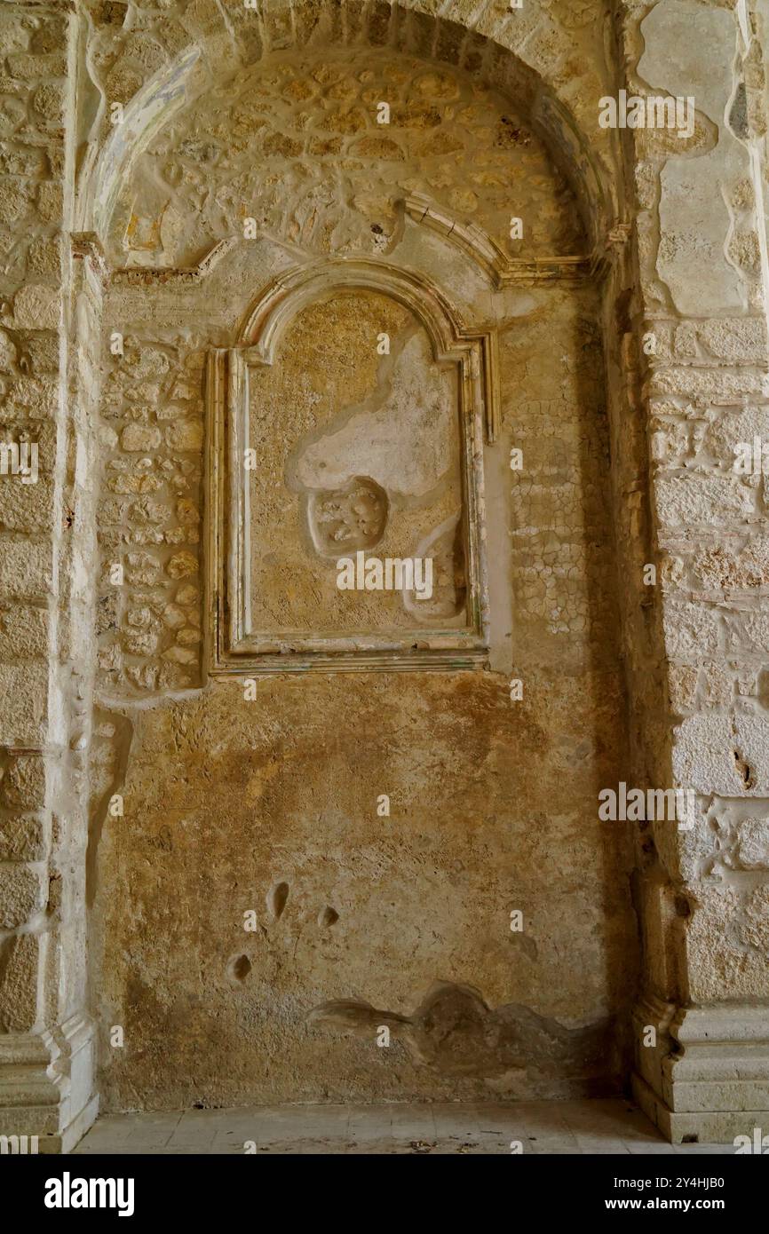 San Pietro Infine, village fantôme et parc de mémoire historique, Molise Italie Banque D'Images