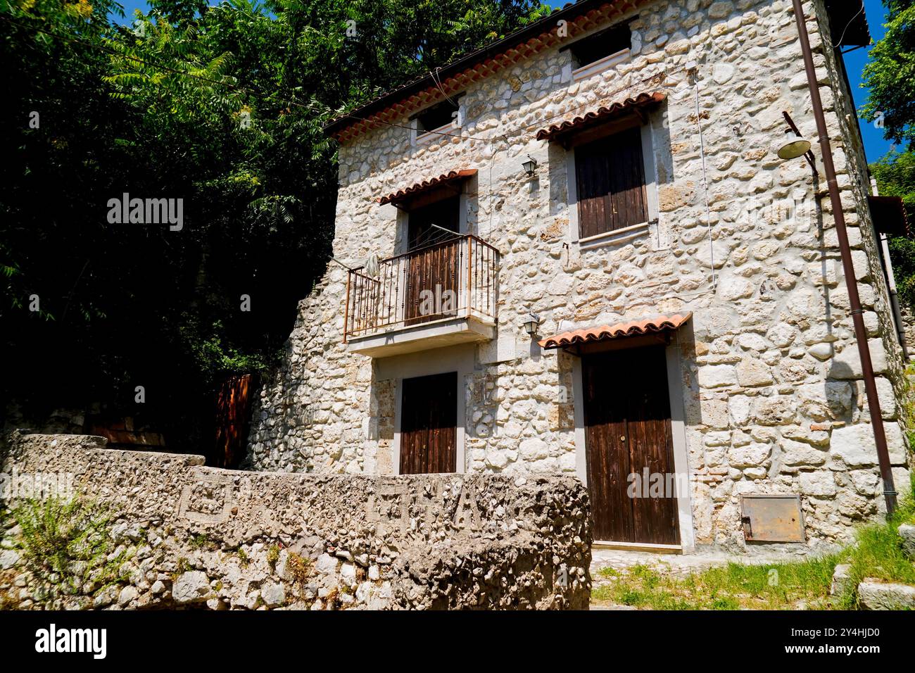 San Pietro Infine, village fantôme et parc de mémoire historique, Molise Italie Banque D'Images