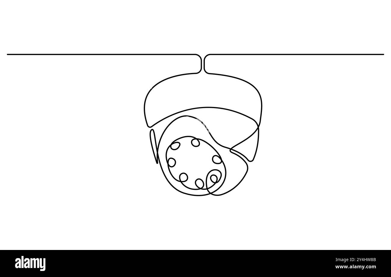 Dessin en ligne continue unique de CCTV pour surveiller les mouvements de trafic et améliorer les systèmes de sécurité. Illustration vectorielle de conception graphique de dessin d'une ligne Illustration de Vecteur