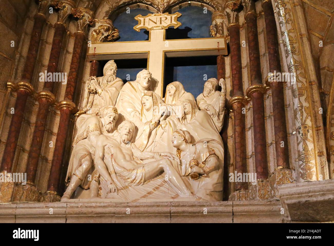 Avila, Castilla y Leon, Espagne- 18 août 2024 : belles images d'Albâtre de la sacristie ou chapelle San Bernabe de la cathédrale d'Avila Banque D'Images