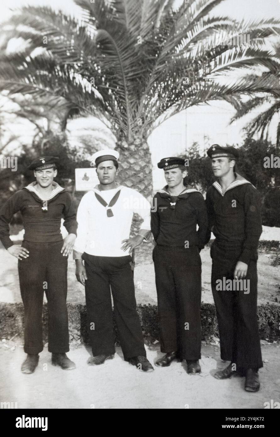 Marins allemands de la Kriegsmarine au Pirée, Athènes, Grèce, 30/05/1941. Banque D'Images