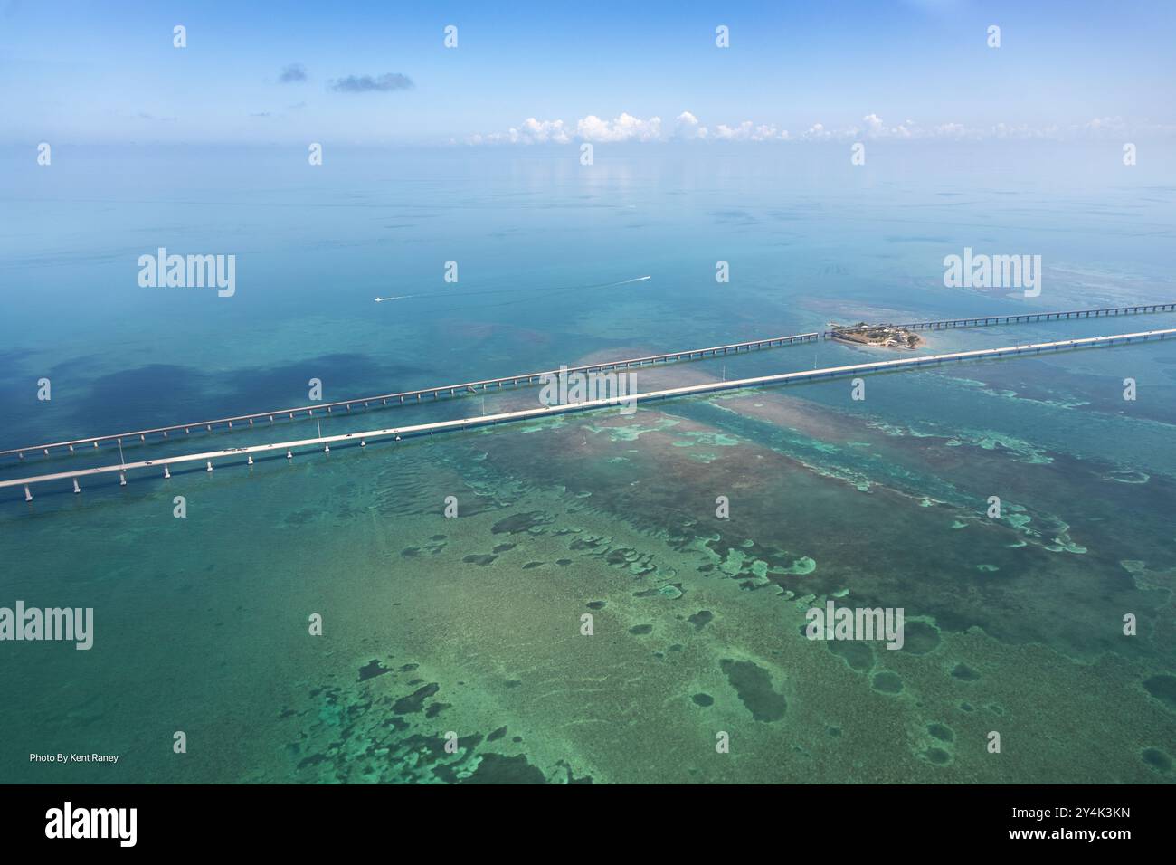 Vue aérienne de Seven Mile Bridge, Florida Keys Banque D'Images