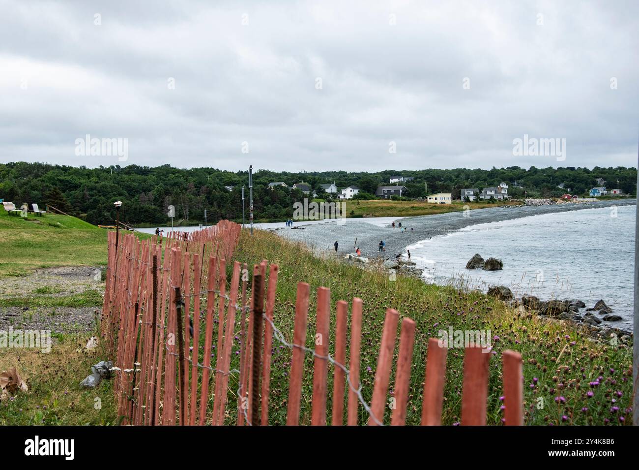 Bar à sable à Topsail Beach dans la baie de conception Sud, Terre-Neuve-et-Labrador, Canada Banque D'Images