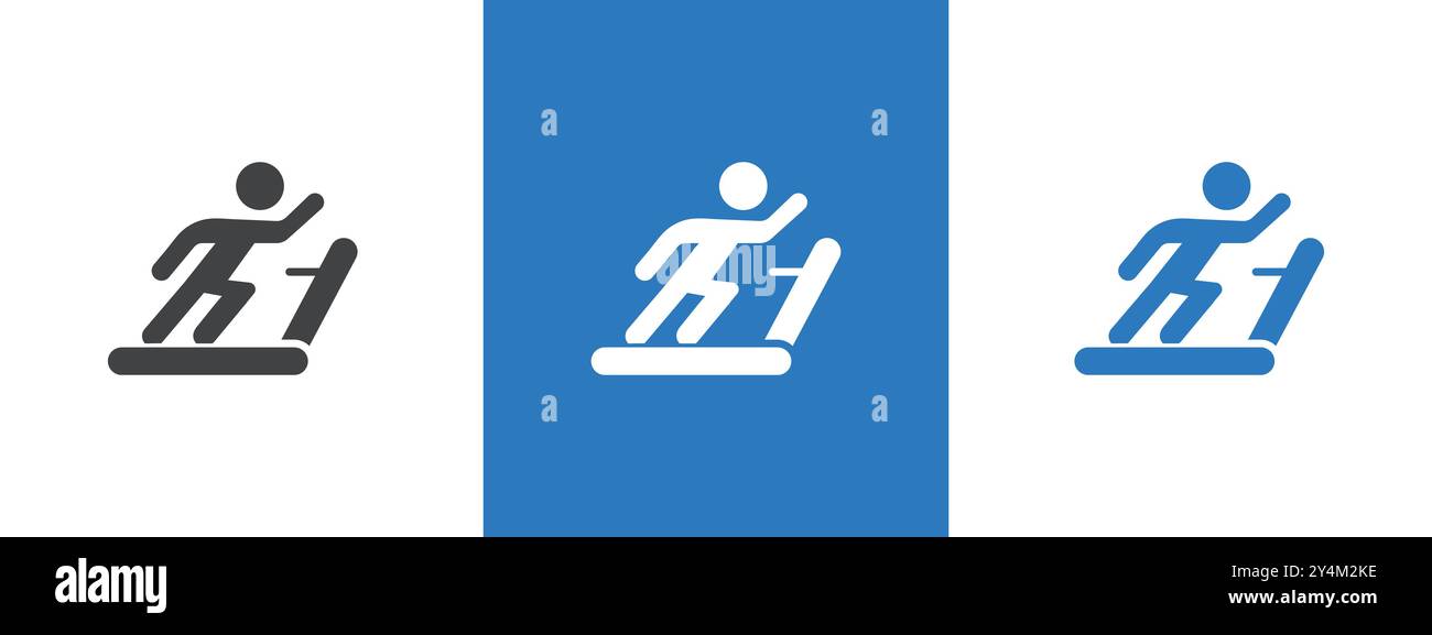 Collection de contour d'icône d'exercice de fitness en noir et sur fond blanc Illustration de Vecteur