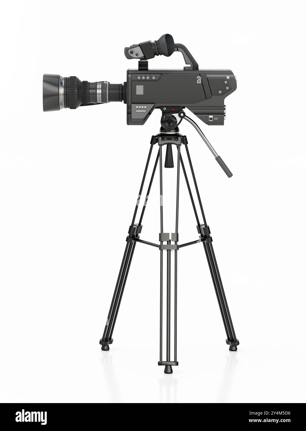 Trépied d'appareil photo professionnel isolé sur fond blanc. Illustration 3D. Banque D'Images