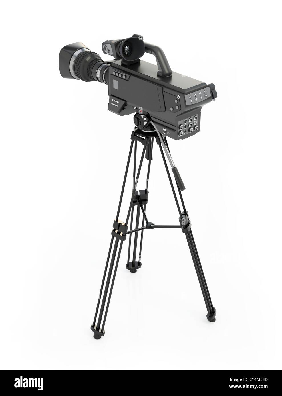 Trépied d'appareil photo professionnel isolé sur fond blanc. Illustration 3D. Banque D'Images