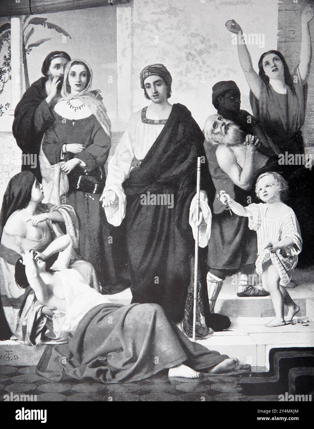 The Prosperous Days of Job from Painting by W.T.C Dobson R. A dans l'édition de 1902 de la Bible de l'enfant imprimé Cassell and Company Limited Banque D'Images