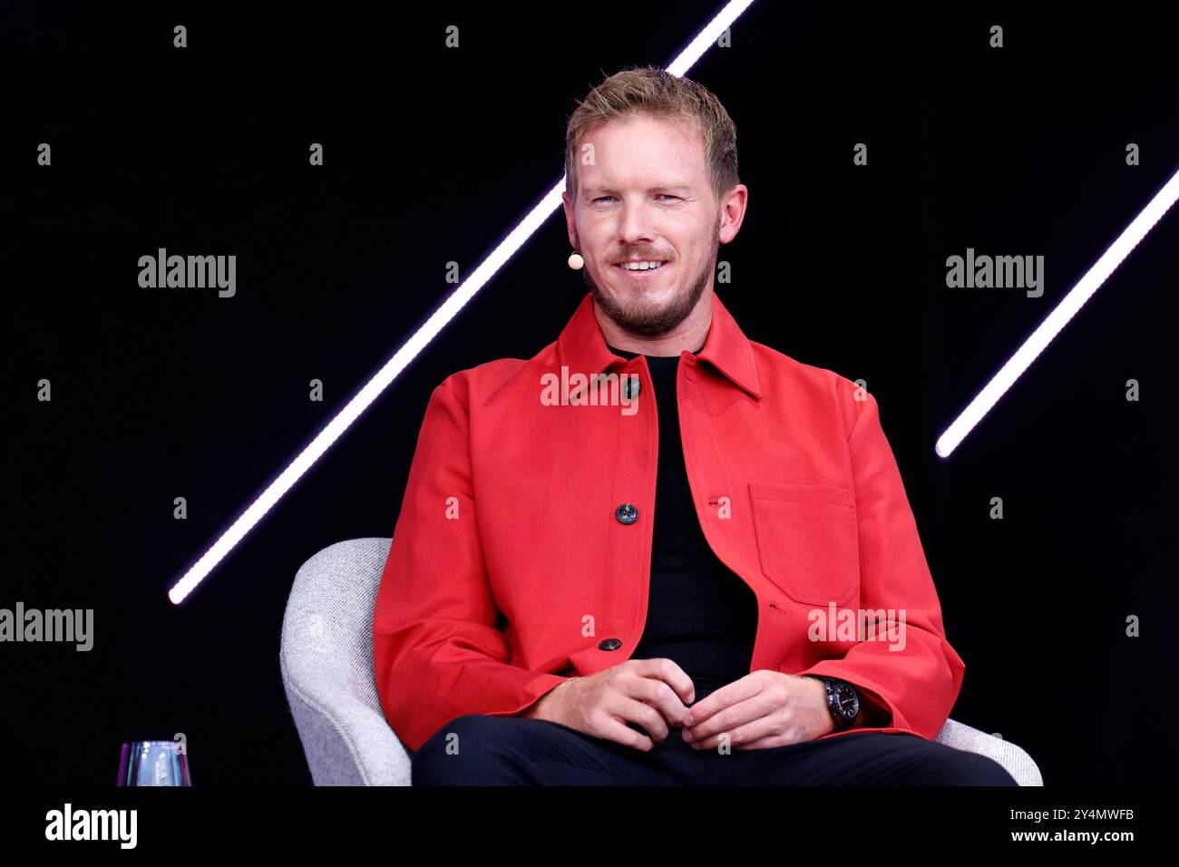 Fußball-Bundestrainer Julian Nagelsmann BEI seinem Auftritt im Rahmen von Europas führender Digitalisierungsinitiative auf Entscheider-level DIGITAL X im Mediapark. Köln, 18.09.2024 NRW Deutschland *** L'entraîneur national allemand de football Julian Nagelsmann lors de son apparition à l'initiative européenne de digitalisation au niveau des décideurs DIGITAL X à Mediapark Cologne, 18 09 2024 NRW Allemagne Copyright : xChristophxHardtx Banque D'Images