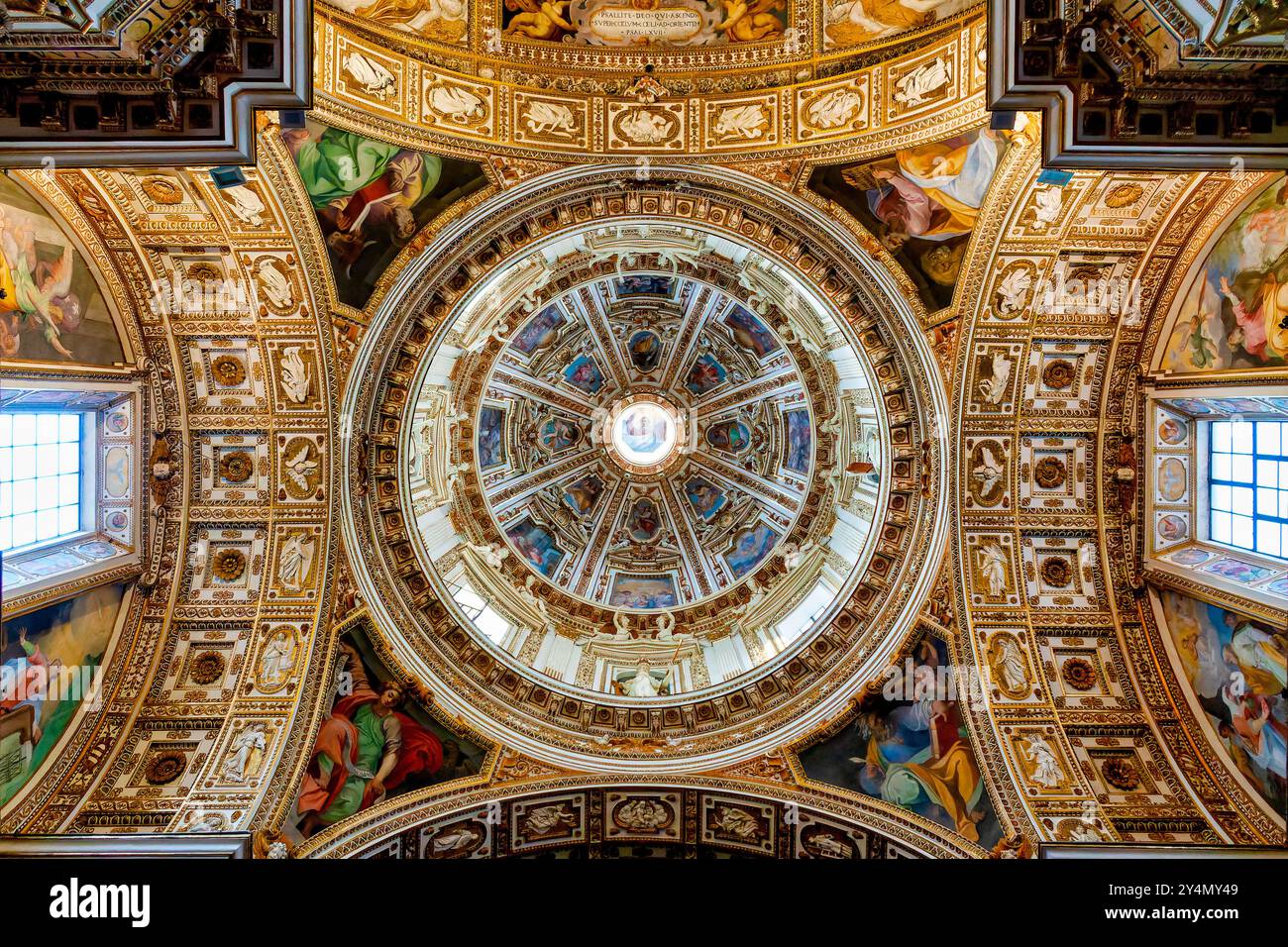 Le dôme de Chiesa di Santa Maria ai Monti, Rome, Italie, fresques de Cesare Nebbia et Orazio Gentileschi, Banque D'Images