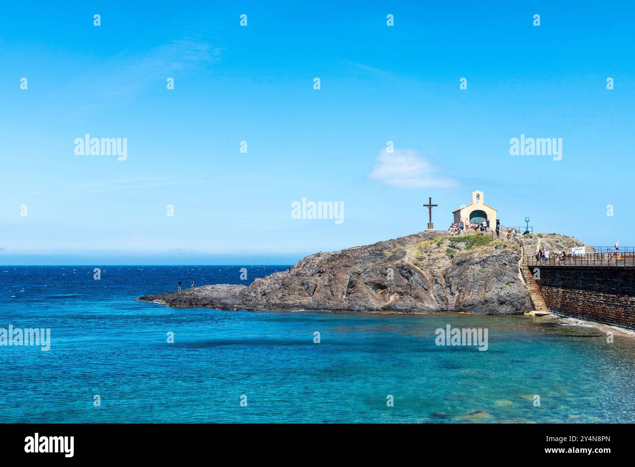 Chapelle Saint-Vincent à Collioure ou Cotlliure, village de pêcheurs de France Banque D'Images