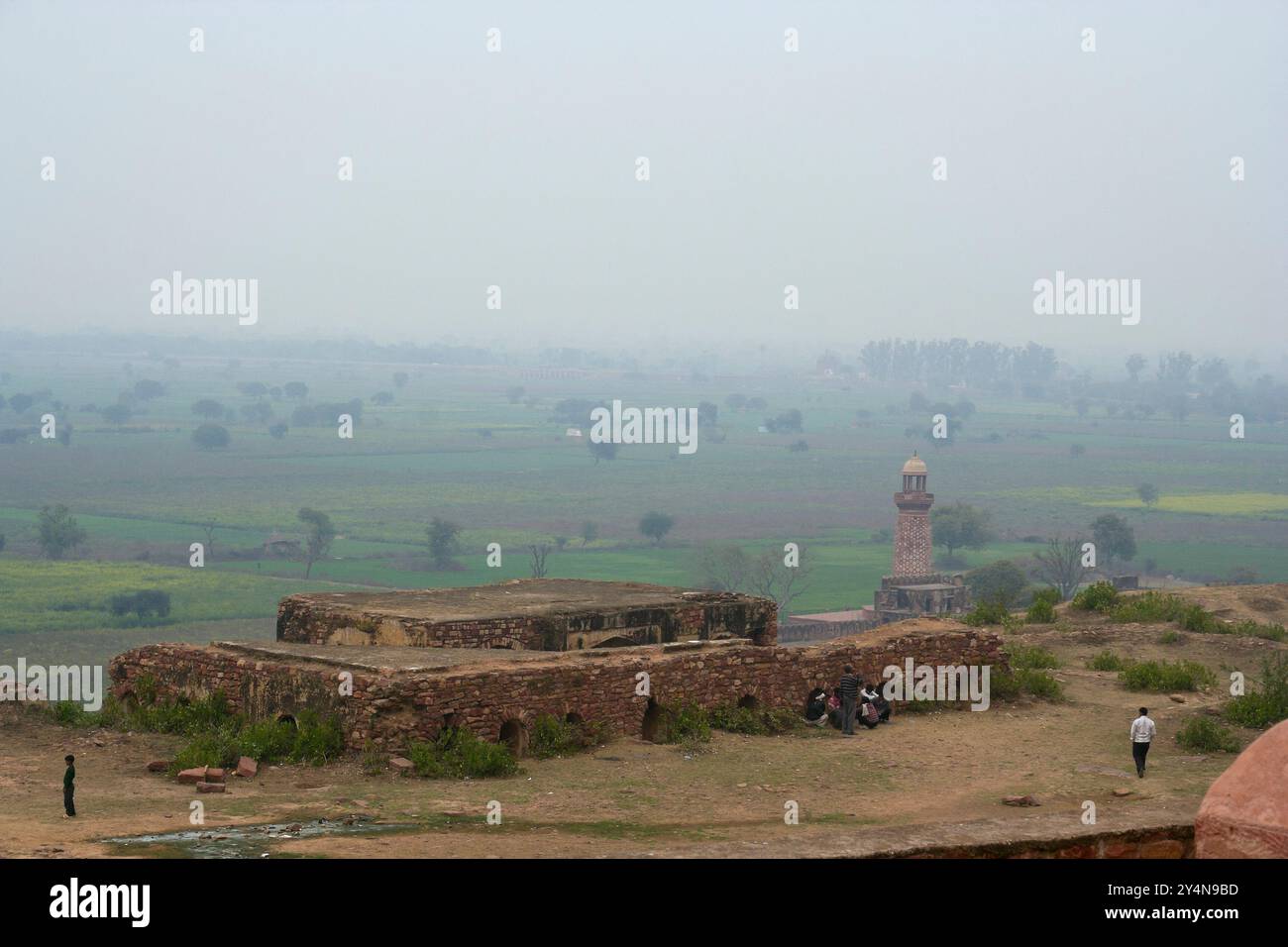 Agra, Uttar Pradesh / Inde - 7 février 2012 : vue Landscap depuis le Jama Masjid à Fatehpur Sikri, Agra. Banque D'Images