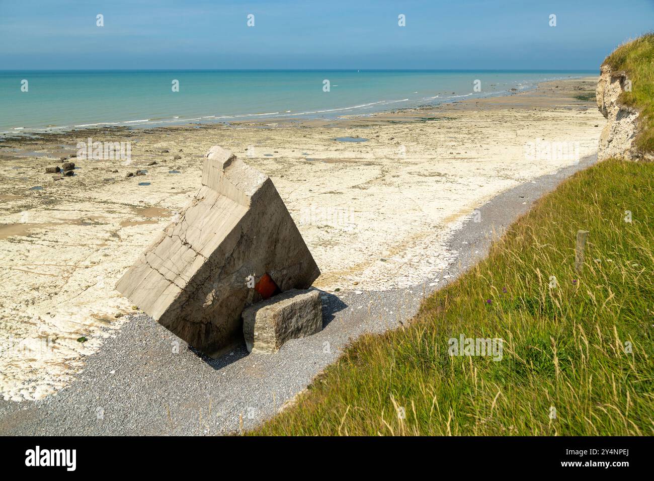 Bunker allemand de la seconde Guerre mondiale, Quiberville, Normandie, France Banque D'Images