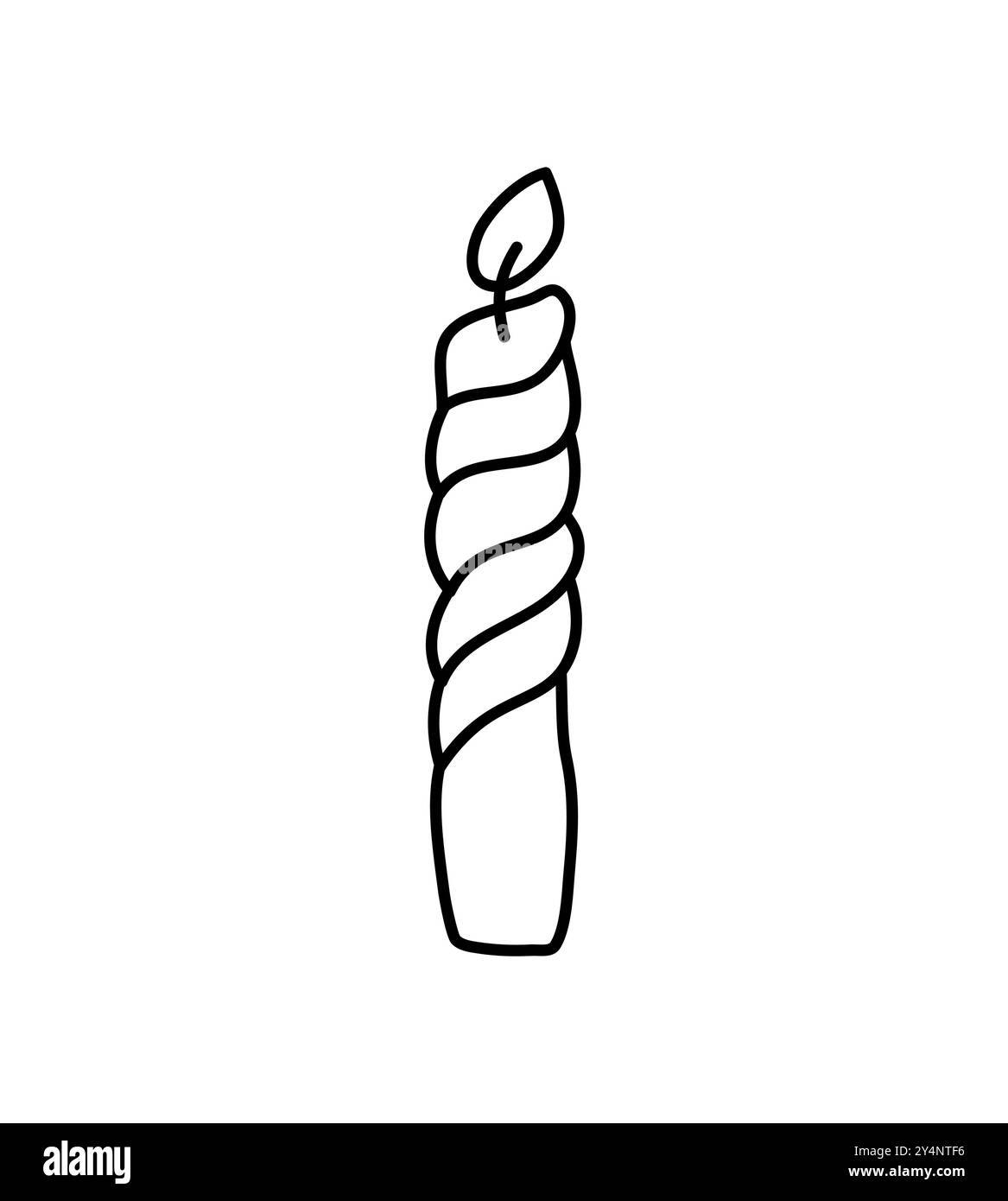 bougie de ligne dessinée à la main esthétique. Illustration vectorielle colorée à contour plat isolée sur fond. elément décoratif pour carte de voeux, bande Illustration de Vecteur