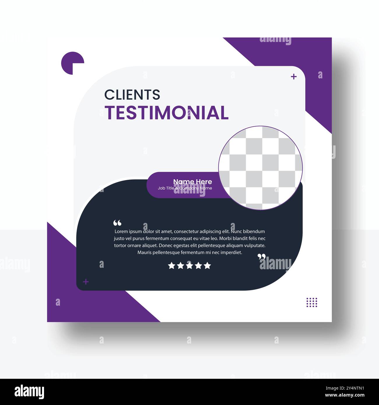 Conception de modèle de témoignage d'entreprise et mise en page des commentaires des clients. Modèle d'examen professionnel pour les clients Illustration de Vecteur