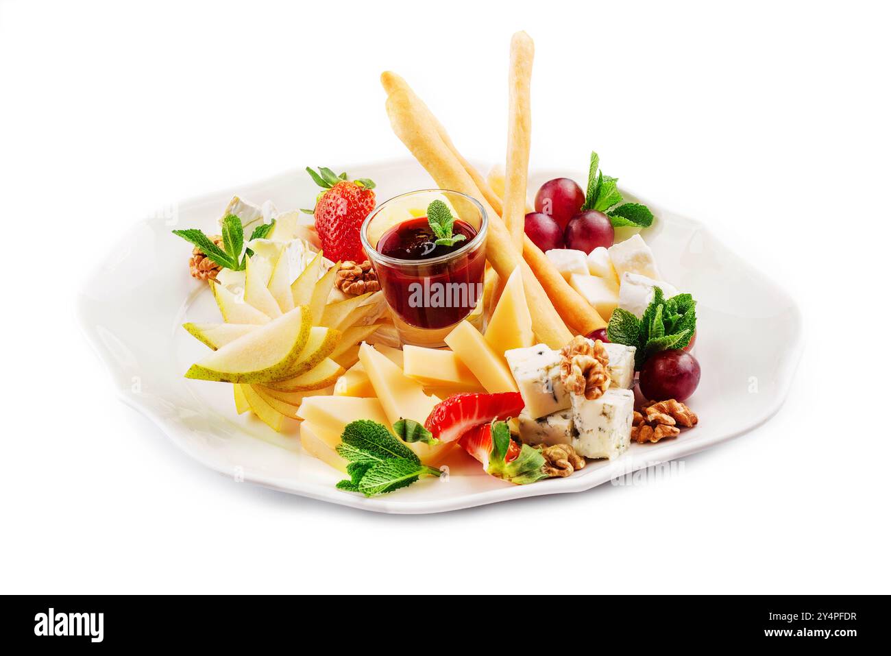 Assiette de fromage ou délicieux mélange de fromage Banque D'Images