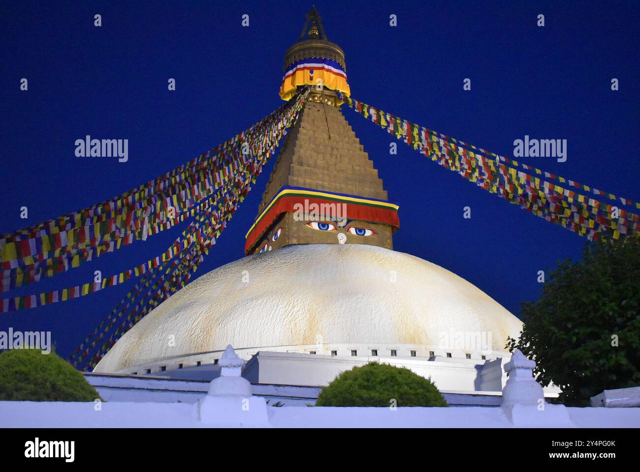 Bouddha Stupa, temple bouddhiste à Katmandou, Népal Banque D'Images