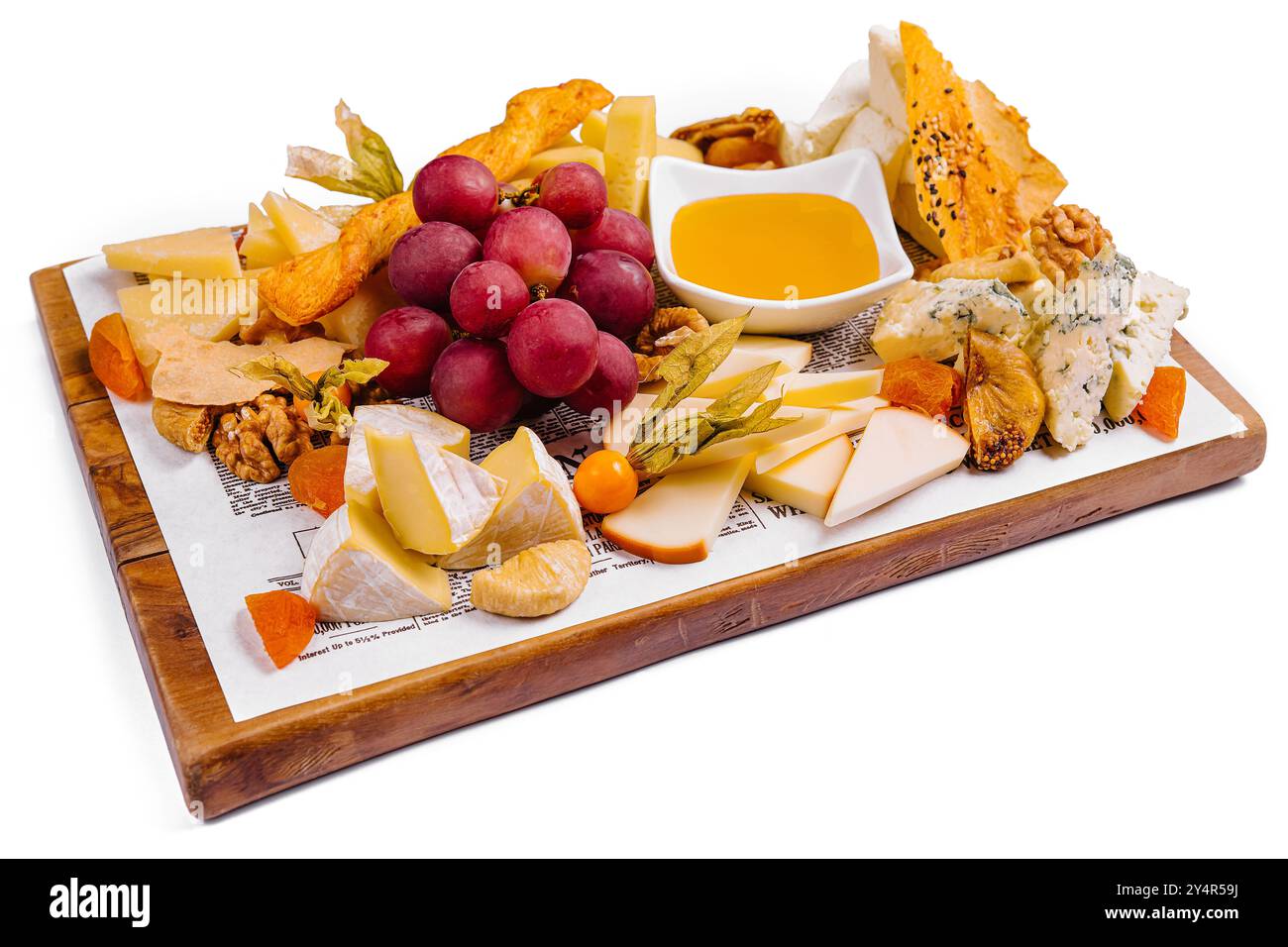 différents types de fromage avec des fruits Banque D'Images