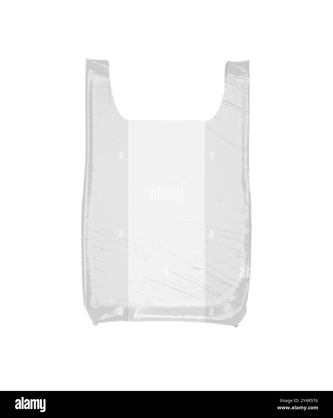 sac en plastique blanc isolé sur blanc Banque D'Images