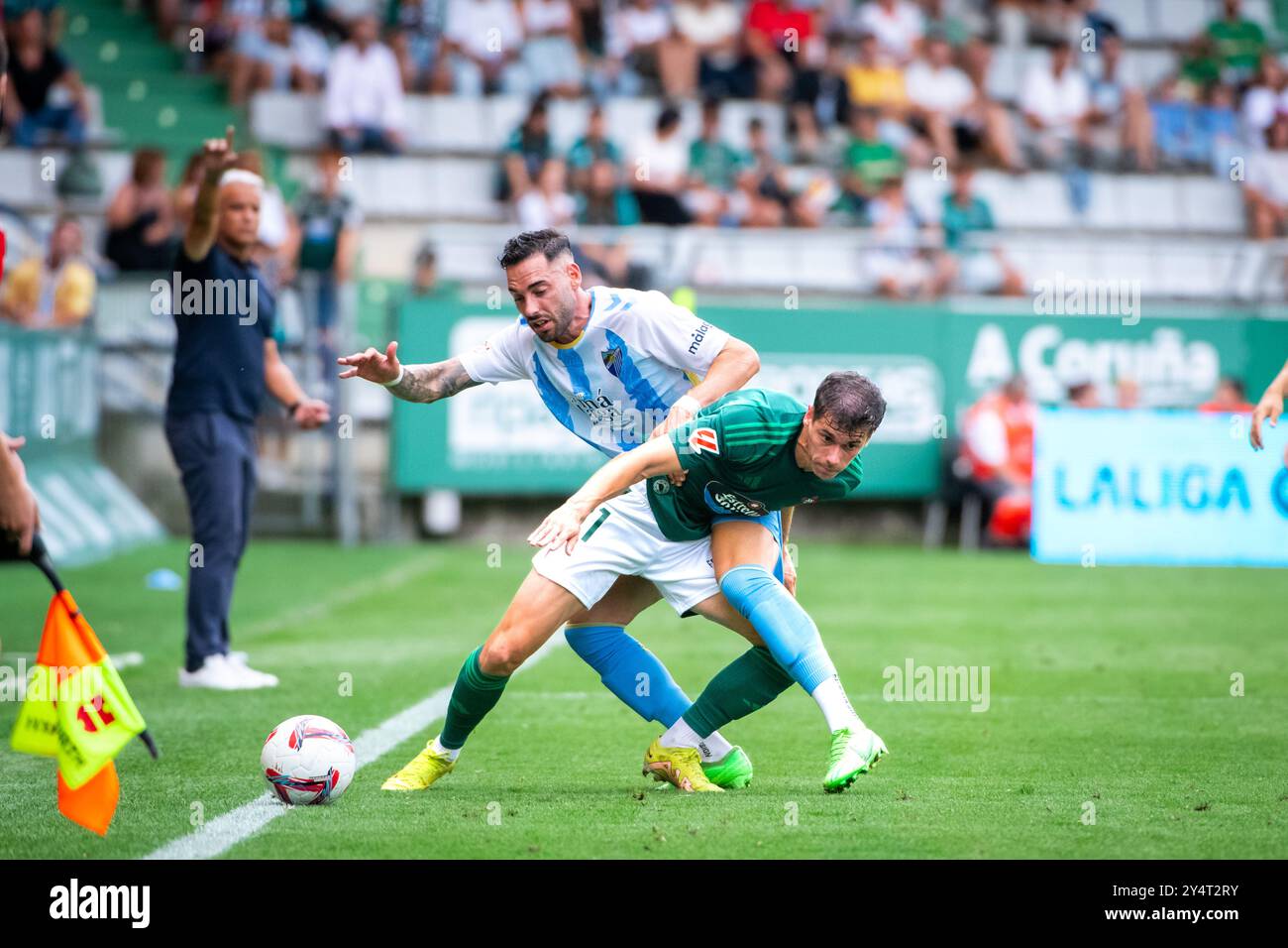 Ferrol, Espagne. 17 août 2024. Hypermotion League Racing Club Ferrol vs Málaga FC Banque D'Images