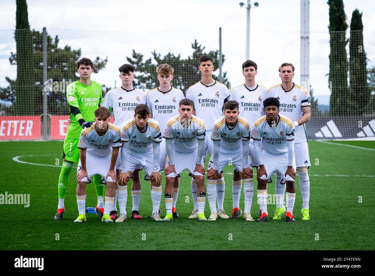 Madrid, Espagne. 10 février 2024. Liga División de Honor Juvenil. Real Madrid vs Sansebastián de los Reyes. Banque D'Images